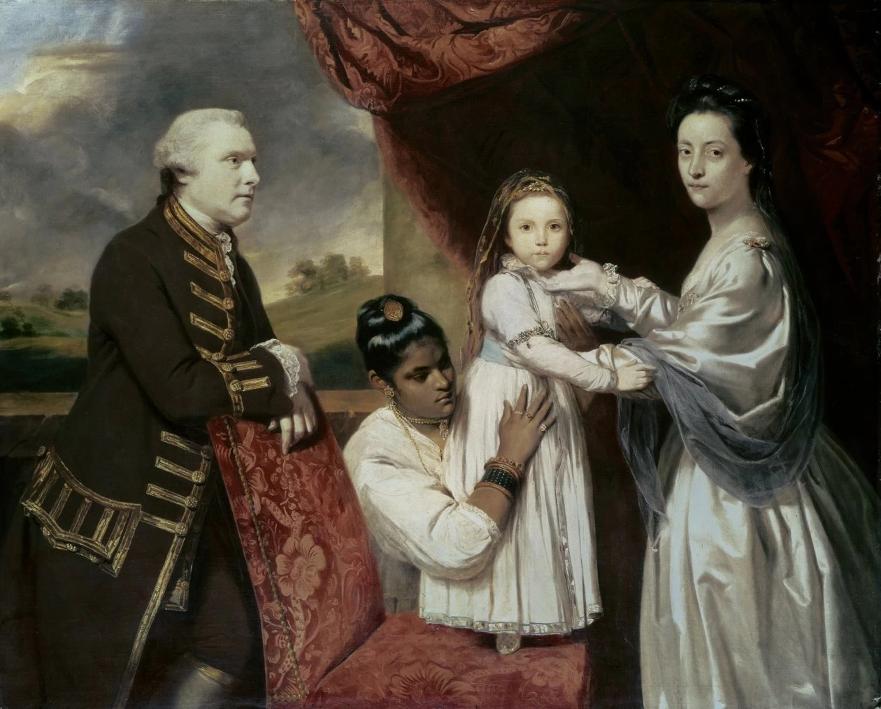 Ritratto di Tysoe Saul Hancock, sua moglie Philadelphia, la loro figlia Elizabeth e la loro domestica indiana Clarinda